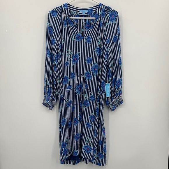 NWT Draper James RSVP V-Neck Smocked Sleeve Dress Women’s Size Medium - Picture 2 of 6